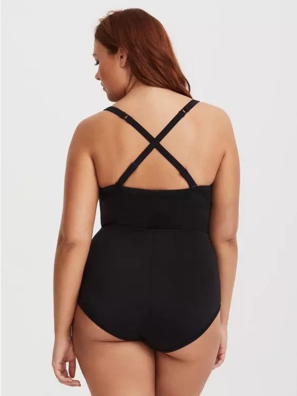 NWT Torrid Black One-Piece Swimsuit with Hot Pink Accents - Picture 4 of 16
